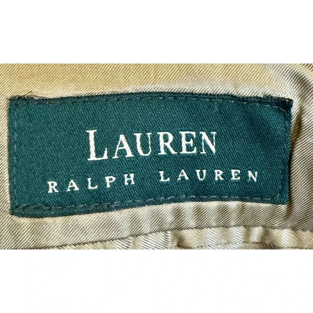 Lauren Ralph Mens Tan Herringbone Blazer Jacket Made in Canada Alpaca Sport Coat